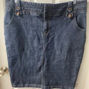 Moving Sale - Denim Skirt (dark wash with no distressing)